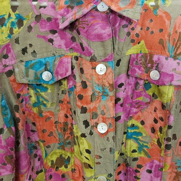 CT186a Ruby Rd. Favorites Multi-color Button-down Shirt Size 12 - Picture 3 of 5